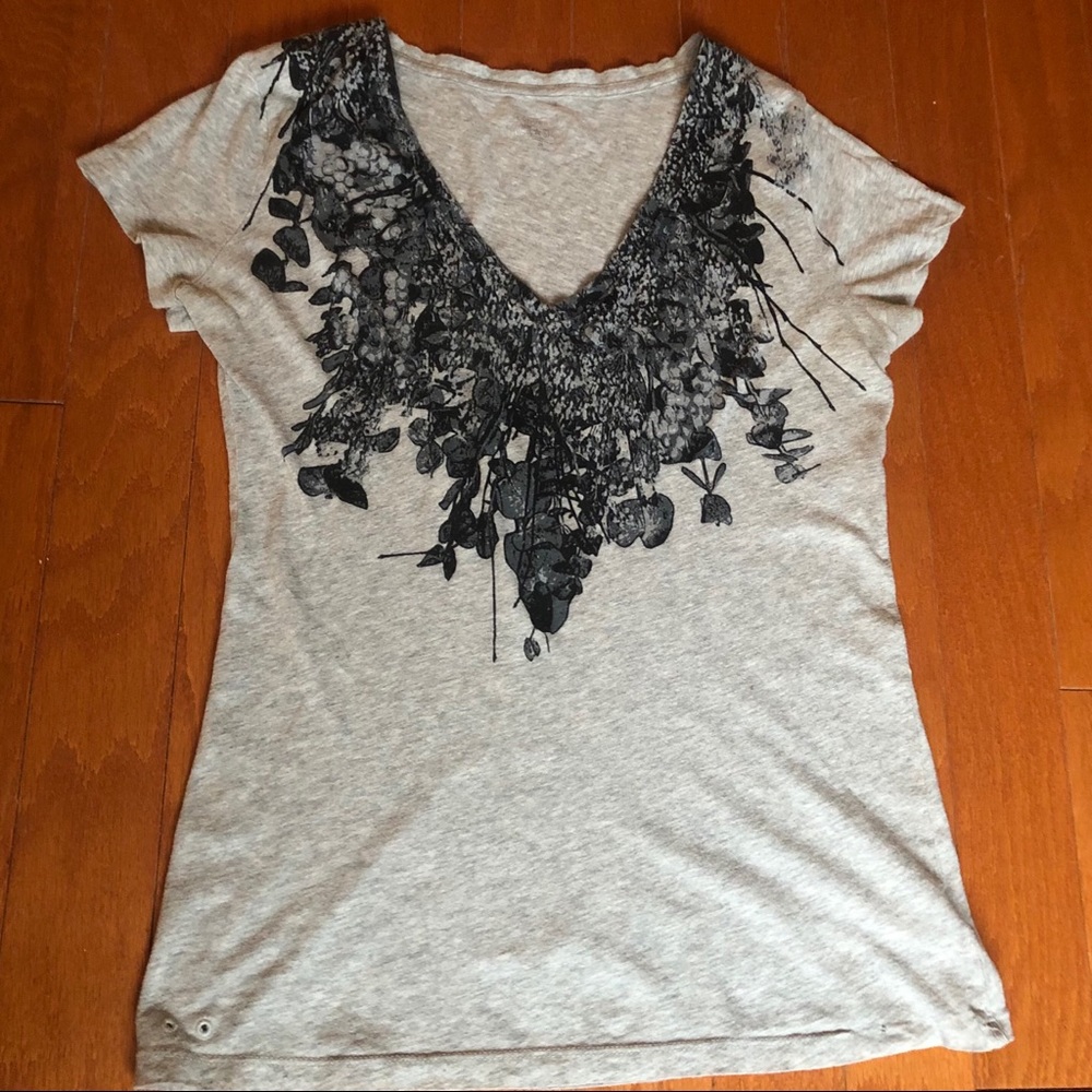 Vintage Converse Grey Eucalyptus Vine V-Neck